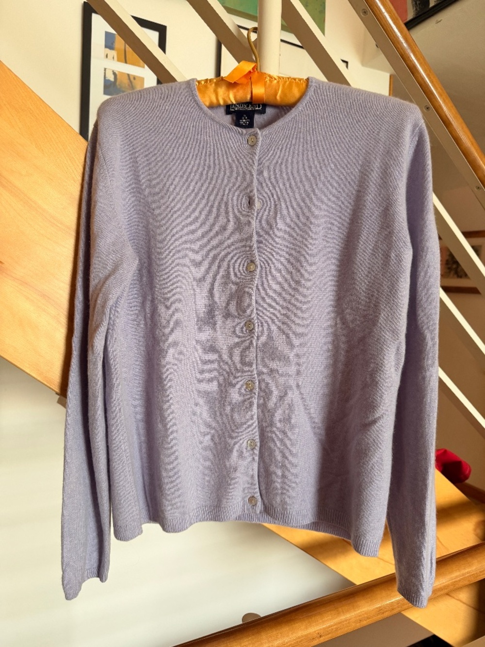 Lands End Lavender  Cashmere Cardigan